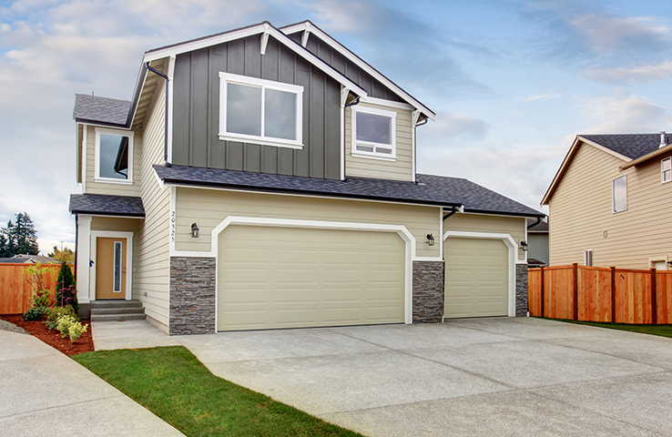 Two-car residential garage doors