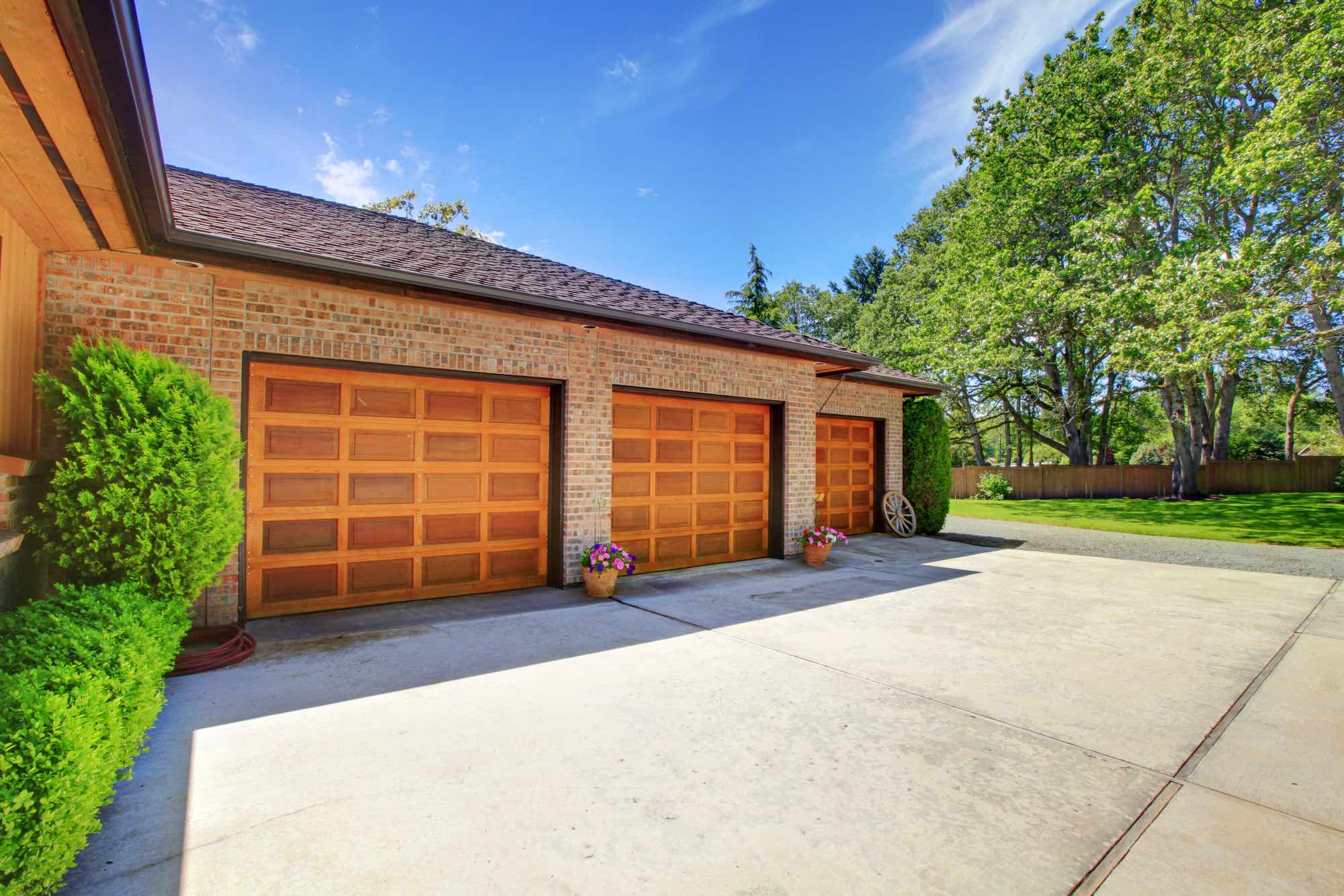 Wood-look garage door installation example
